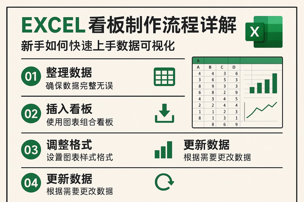 excel 看板制作流程详解，新手如何快速上手数据可视化
